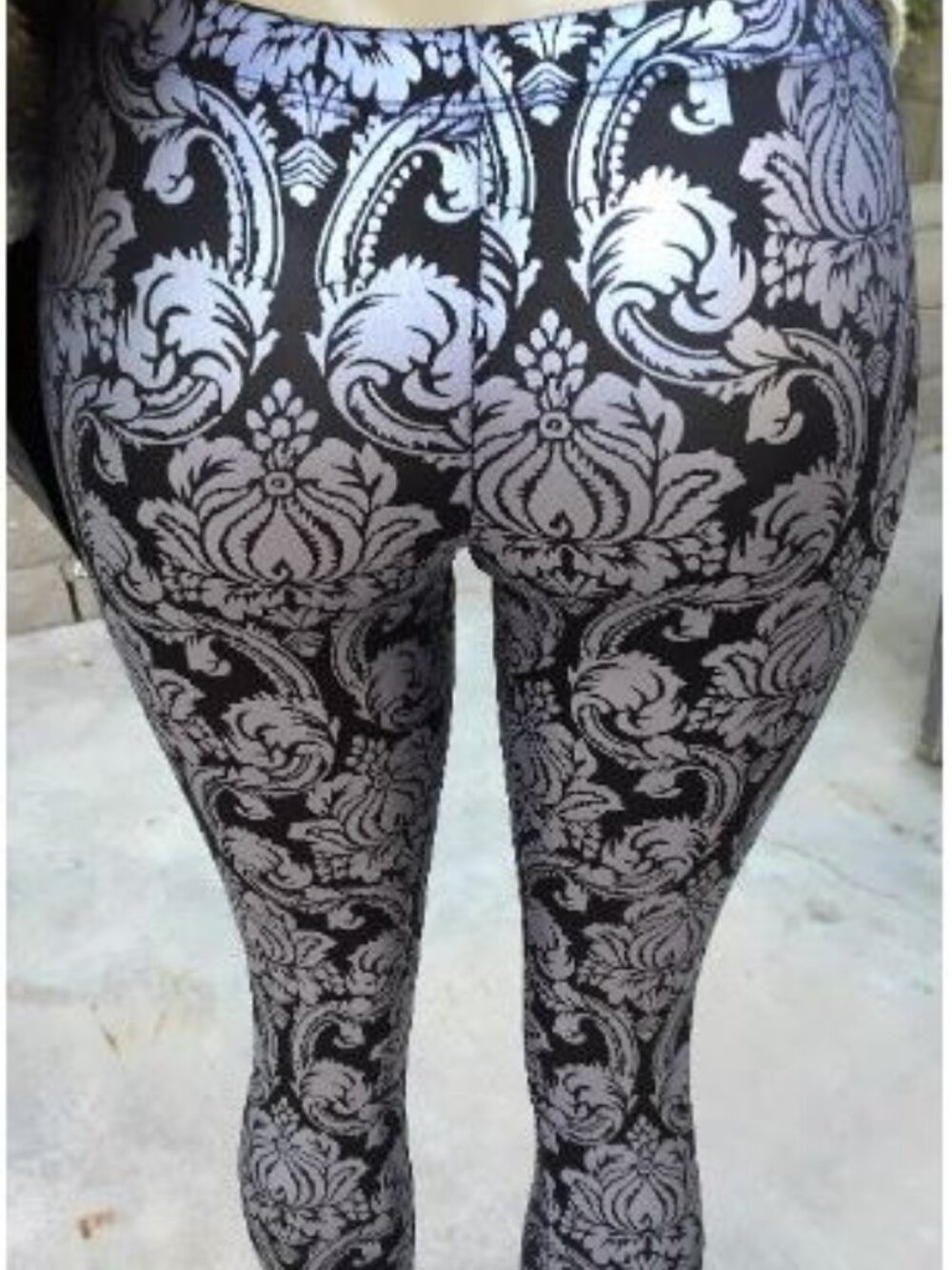 Embellished black and white leggings